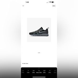 Nike air max tavas triple black size 12